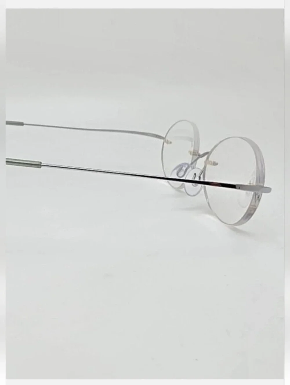 🌁 VINTAGE: SILHOUETTE; M7395 /10 V6050 TITANIUM SILVER RIMLESS GLASS FRAMES